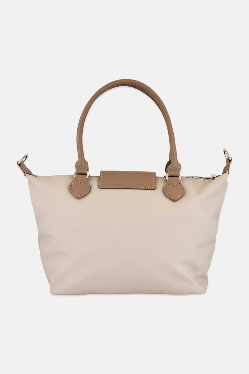 Kathy Ireland Women Brand Logo Handbag, Light Taupe - Image 3